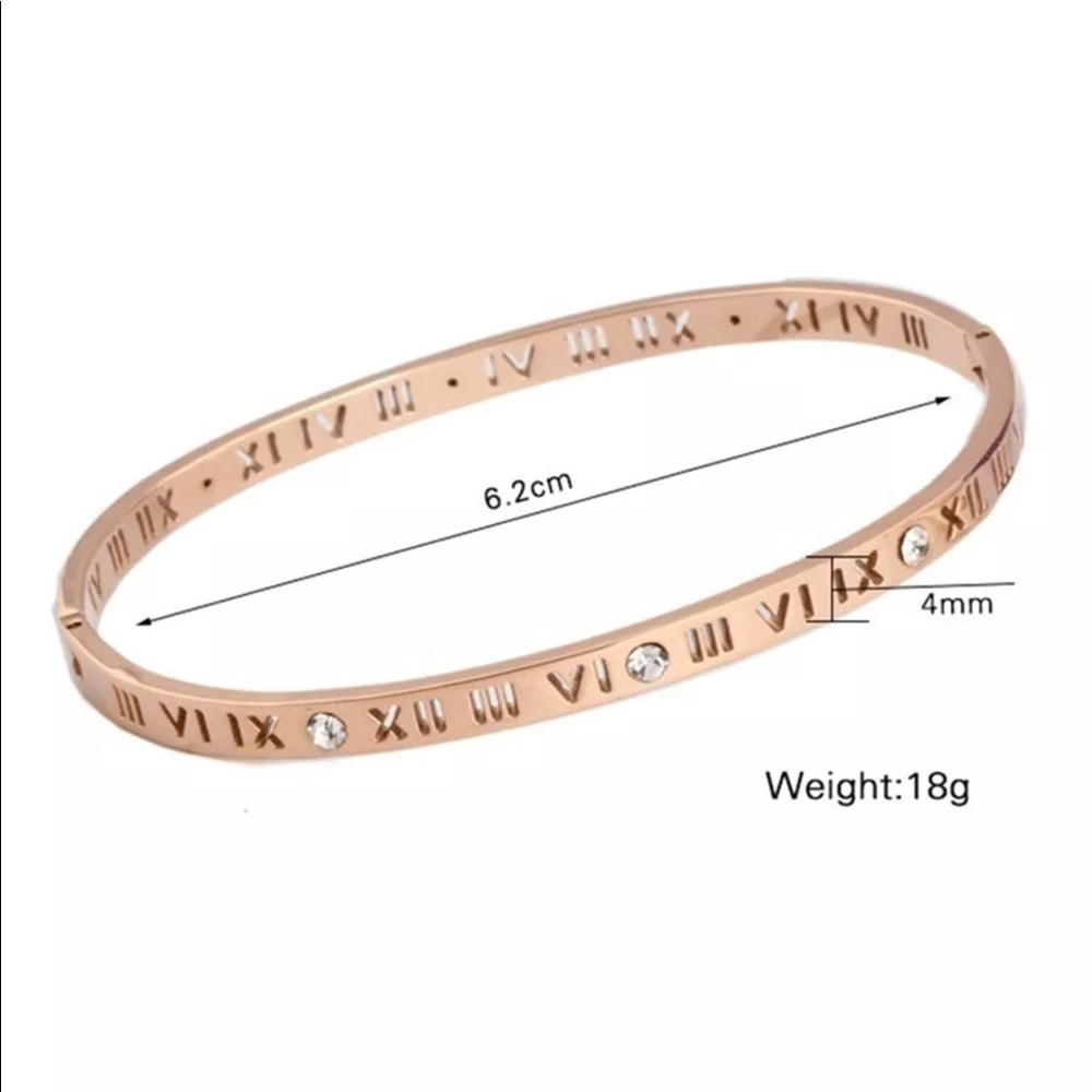 Silver bangle bracelet roman numeral - Picture 4 of 6
